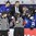 PLYMOUTH, MICHIGAN - APRIL 7: Referee Melissa Szkola has words with Finland head coach Pasi Mustonen during  bronze medal game action against Germany at the 2017 IIHF Ice Hockey Women's World Championship. (Photo by Matt Zambonin/HHOF-IIHF Images)


